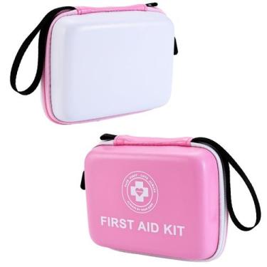 Imagem de Kit de Primeiros Socorros Raismile 165 Peças Estojo Rígido Rosa e Bran