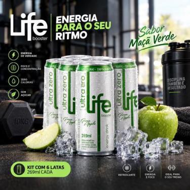 Imagem de Energético Life Boostera Ultraz Maçã Verde: Pack 6 Latas de 269ml para