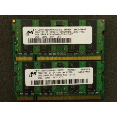 Imagem de Memória de laptop 4GB 2x2GB 2Rx8 não-ECC DDR2 PC2-5300S MT16HTF25664HY-667E1