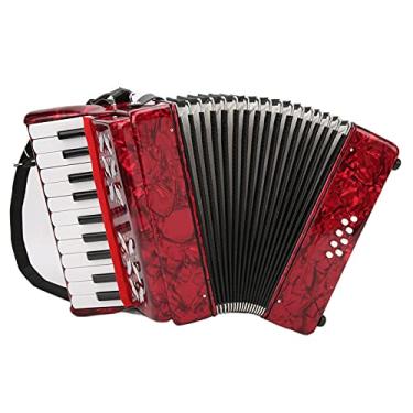 Imagem de BTER Acordeão de piano, 8 Bass 22 teclas requintadas acordeões ergonomicamente projetadas com pano de limpeza e alça, toque sensível de botão instrumentos musicais presente para crianças iniciantes adultos