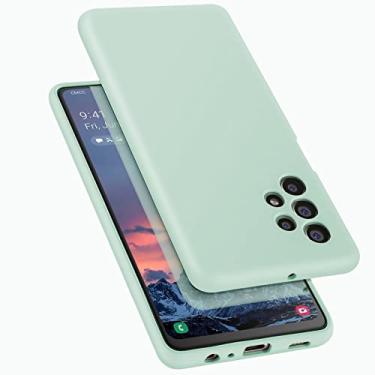 Imagem de E Segoi Capa para Samsung Galaxy A32 5G, capa de borracha de gel de silicone líquido à prova de choque, almofada de forro de microfibra macia compatível com Galaxy A32 5G 6,5" (menta)