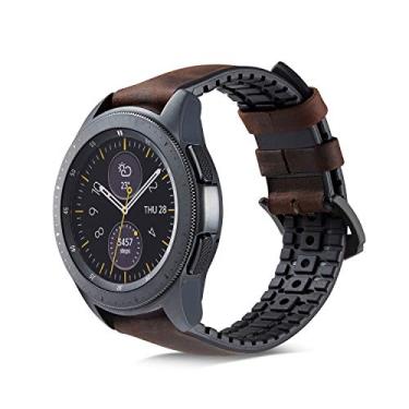 Imagem de Pulseira 20mm Couro Híbrida compatível com Samsung Galaxy Watch Active 1 e 2 - Galaxy Watch 3 41mm - Galaxy Watch 42mm - Amazfit GTR 42mm - Amazfit GTS - Amazfit BIP - Marca LTIMPORTS (Marrom Café)