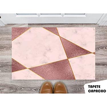Imagem de Tapete Capacho Personalizado Forma Geométrica com Glitter Tons Rosa