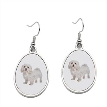Imagem de Brincos de cachorro maltês 2 – Brincos com pingente para meninas – Presente de festa de aniversário dos namorados