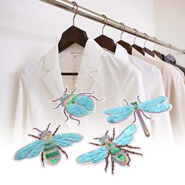 Imagem de 4 peças costurar remendos bordados inseto bonito para roupas faça você mesmo jaquetas camiseta jeans saia coletes lenço chapéu bolsa