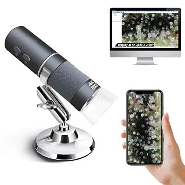 Imagem de Ninyoon Microscópio 4K WiFi para iPhone Android PC, 50-1000X USB Microscópio Digital Sem Fio Super HD Câmera Endoscópio Compatível com Todos os Celulares iPad Android Tablet Windows Mac Chrome Linux