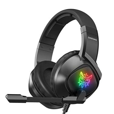 Imagem de Headset Gamer com Microfone PC K19 MOPOWER rgb Fones Ouvido é compatível com PS4 XBOX One,PS5,Controle de Volume para Computador Portátil Mac Microfone Suporte para Fone com Cancelamento de Ruído, Som Surround 7.1, Headband Ajustável Fone de Ouvido com Fio Macho Fêmea Preto RGB