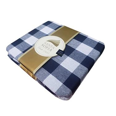 Imagem de Toalha de Mesa Xadrez 10 Lugares em Algodão Exportação 1.40 x 3.00 (Azul Marinho)