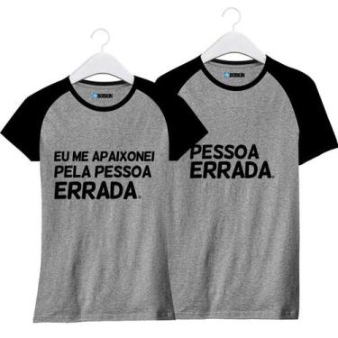 Imagem de Kit Camiseta Casal Namorados Me Apaixonei Pela Pessoa Errada - Loja Bo
