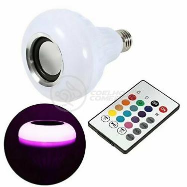 Imagem de Lâmpada Led 12W E27 Rgb Colorida Com Caixa De Som Bluetooth