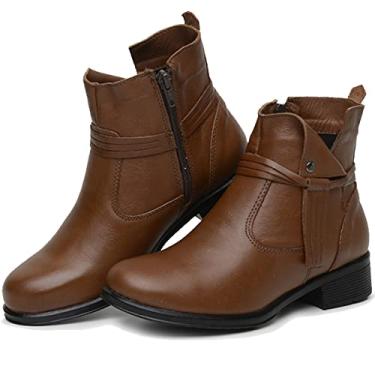 Imagem de BOTA FEMININA CANO CURTO COURO LEGITIMO ESTILO COUNTRY (35, WHISKY)