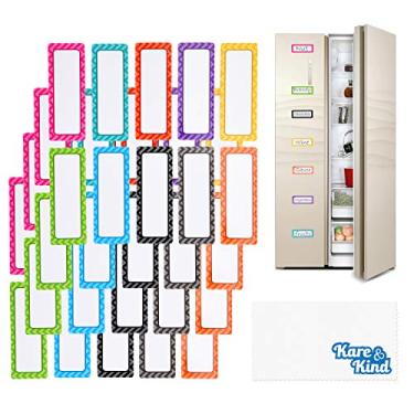 Imagem de Etiquetas magnéticas apagáveis a seco Kare & Kind 40 peças – Superfície lisa, placas de nome reutilizáveis e graváveis – etiquetas adesivas para geladeiras e quadros brancos – Use em casa, escola e escritório – Arte e artesanato