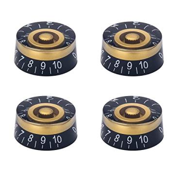 Imagem de Puxadores de guitarra elétrica botão de cartola botão de velocidade botões de controle de tom de volume para peças de guitarra estilo LP conjunto de substituição de 4 peças