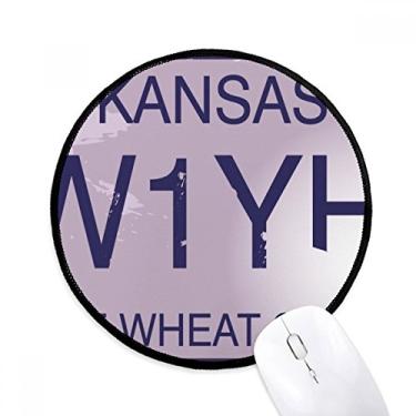 Imagem de DIYthinker Tapete de mouse padrão ilustração de licença de carro americano EUA desktop escritório tapete redondo para computador