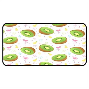 Imagem de Vijiuko Tapetes de cozinha Kiwi frutas área de cozinha tapetes e tapetes antiderrapantes tapete de cozinha tapetes laváveis para chão de cozinha escritório em casa pia lavanderia interior exterior 101,6 x 50,8 cm