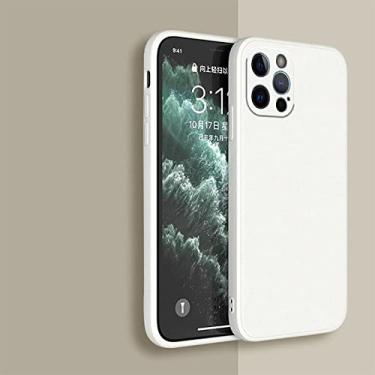 Imagem de Capa de telefone preta de silicone líquido para iPhone 13 12 11 14 Pro XS Max XR X 8 7 6S 6 Plus SE 2020 Capa traseira macia para proteção de câmera, branca, para iPhone 14