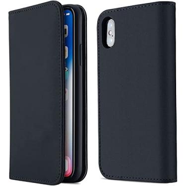 Imagem de GANYUU Capa para iPhone 13/13 Mini/13 Pro/13 Pro Max, capa protetora de telefone flip carteira com fecho magnético com suporte de cartão magnético (cor: preto, tamanho: 13 mini 5,4 polegadas)