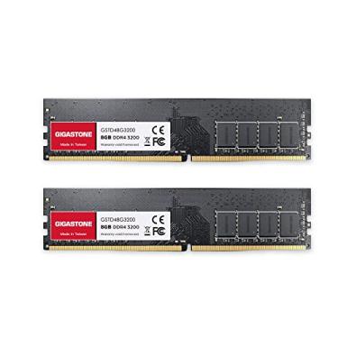 Imagem de 【RAM DDR4】 Kit GIGASTONE de 16 GB (2 x 8 GB) DDR4 3200 MHz (2933 MHz ou 2666 MHz) PC4-25600 (PC4-23400/21300) CL22 1,2 V UDIMM 288 pinos sem buffer, sem buffer, sem ECC, atualização de memória de