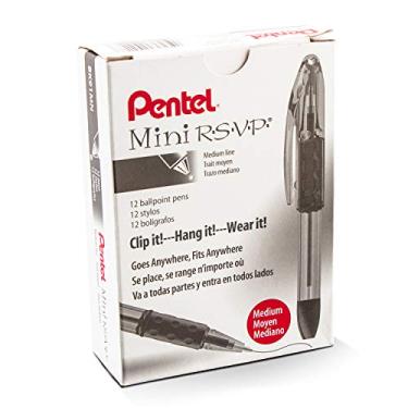 Imagem de Pentel Mini caneta esferográfica RSVP, (1,0 mm), linha média, tinta violeta, 12 unidades (pacote com 1) (BK91MNV-V)