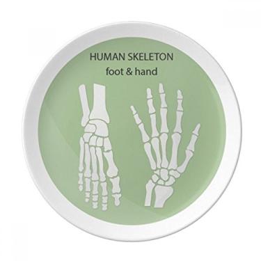 Imagem de Prato de mão e pé de esqueleto humano decorativo de porcelana Salver louças de jantar