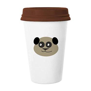 Imagem de Caneca amável marrom adorável gordo animal panda caneca de café copo cerâmica copo tampa