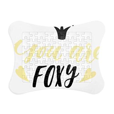 Imagem de You are Foxy Moldura de quebra-cabeça escrita à mão, jogo de cartas de papel para casa