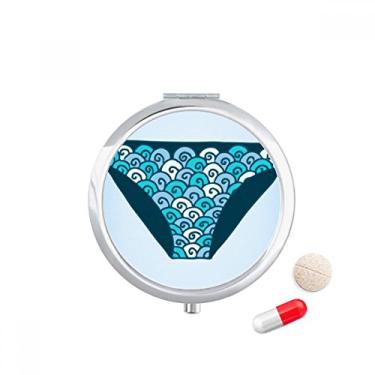 Imagem de Calção de banho azul com estampa de ilustração e bolso para remédios