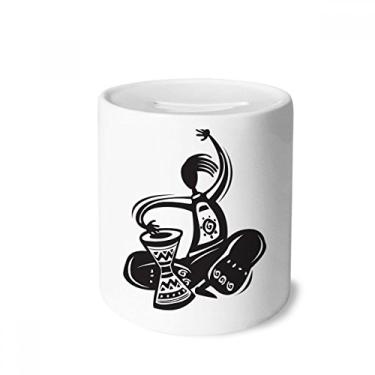 Imagem de DIYthinker Pandeiro Celebre o México Mexicano Caixa de Dinheiro Caixa de Cerâmica Porta-Moedas Presente