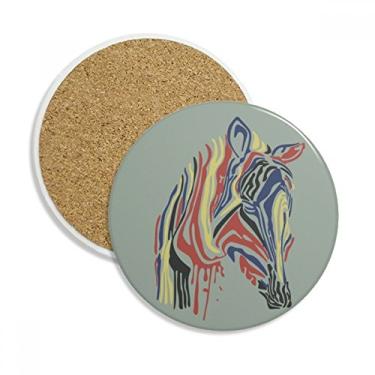 Imagem de Caneca de porta-copos de animal de Pinto simples e colorida Graffiti com proteção de mesa, pedra absorvente