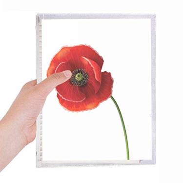 Imagem de Caderno de Simplicidade de Pintura de Flor Vermelha Milho Diário Recarregável Diário Papelaria