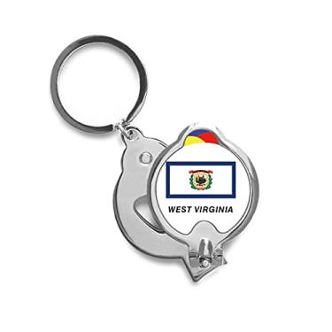 Imagem de Cortador de unhas afiadas de aço inoxidável com contorno da bandeira do estado norte-americano da Virgínia Ocidental