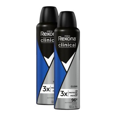 Imagem de Kit 2 Desodorante Rexona Men Clinical Clean Aerosol Antitranspirante 96h 150ml