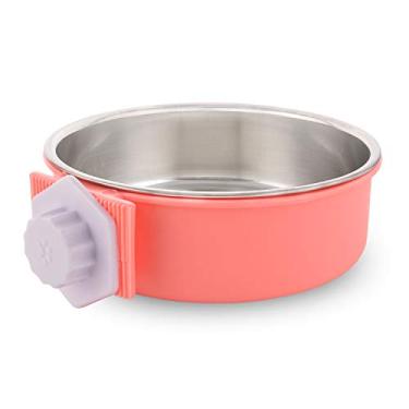 Imagem de Tigela removível para alimentador de água Crate Dog Bowl, taça para gaiola, para gatos filhotes de pássarosGuardians Large rosa
