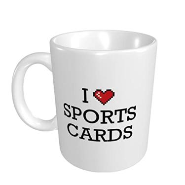 Imagem de Abipuir Caneca engraçada de café I Love Sports Cards Mug Funny For Adults