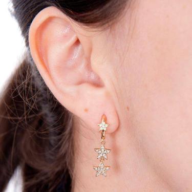 Imagem de Brinco Estrelas Banhado a Ouro