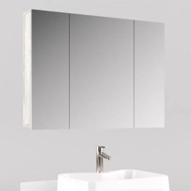 Imagem de Espelheira Para Banheiro 80cm 3 Portas Calcare Lilies Móveis - Móveis
