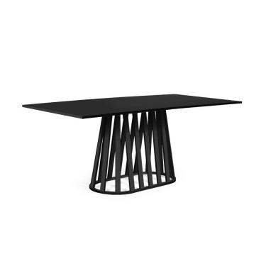 Imagem de Mesa De Jantar Retangular 6 Lugares 180x90cm Gabi Preta - Straub Web