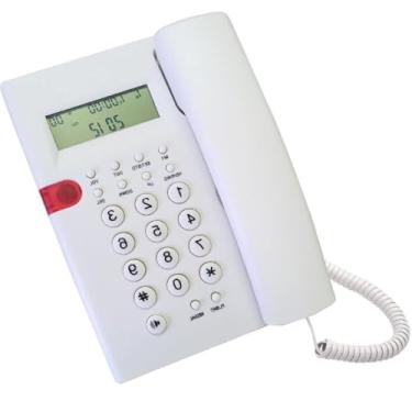 Imagem de Oilmal K010A-1 Telefone fixo e telefone de montagem na parede com visor LCD CallerID para hotel, restaurante, casa, telefone durável