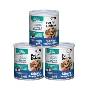 Imagem de KIT 3 Ração Úmida Pet Delícia Cães Senior Happy Oldies 320g