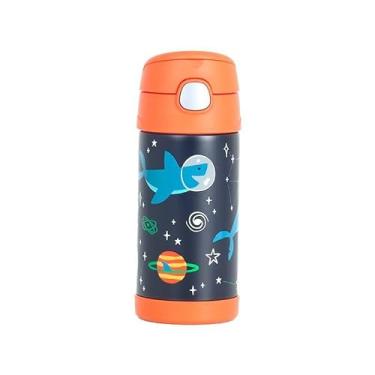 Imagem de Garrafa Térmica Thermos Infantil Tubarão no Espaço, Laranja, F401, 355 ml
