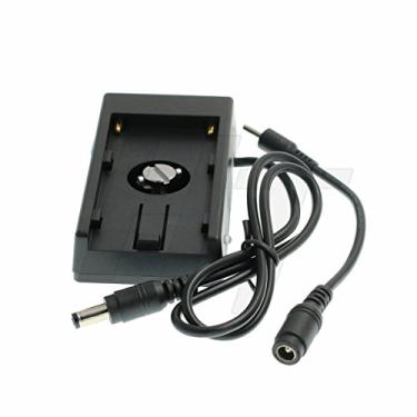 Imagem de HangTon NP-F970 770 Placa de montagem de bateria 7,4V DC 5,5 x 2,5 5,5 x 2,1 adaptador para bateria falsa (com parafuso de 1/4")