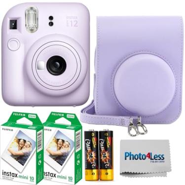 Imagem de Câmera instantânea Fujifilm Instax Mini 12, roxo-lilás, 2 pacotes com 20 folhas de filme instantâneo Fujifilm Instax Mini, capa, combo de acessórios