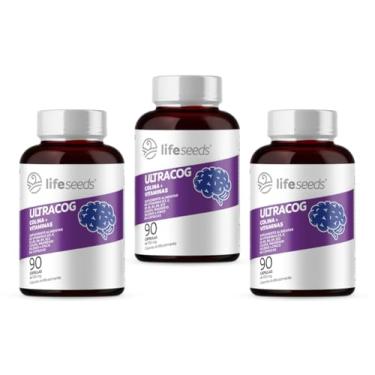 Imagem de ULTRACOG - Colina 400mg + Vitaminas D3, E, B1, B5, B6, B9, B12, Magnésio, Selênio e Zinco – 3 Potes - 270 Cápsulas