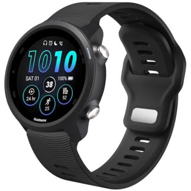 Imagem de Negatta Compatível com Garmin Forerunner 245 Forerunner 55/Pulseira de relógio Venu Sq/Vivoactive 3 5, pulseira de silicone esportiva de liberação rápida de 20 mm para relógio Garmin