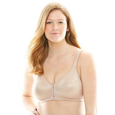 Imagem de Playtex Sutiã feminino 18 horas fecho frontal sem aro com suporte postural cobertura total USE525, Nude., 42C