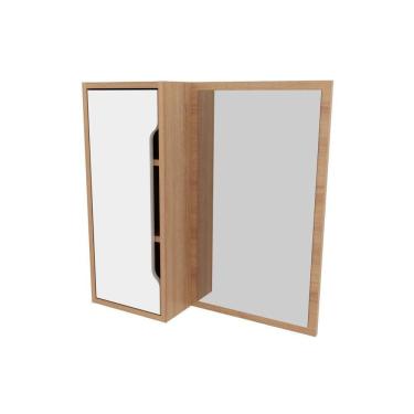 Imagem de Espelheira para Banheiro 1 Porta Tecno Mobili BN3648 Marrom Branco