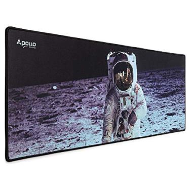 Imagem de Apollo Gaming Mouse pad estendido, mouse pad de microfibra com design de astronauta grande da NASA, (31,5 × 11,8), tapete de mesa estendido grande 2GG. Tapete de mouse longo para teclado de computador Mousepad para escritório/jogos/casa