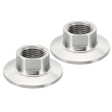 Imagem de PATIKIL Adaptador de três braçadeiras TC de 5 cm, 2 peças de acessórios Tri-Clover para NPT Adaptador de rosca fêmea de 1/5.1 cm Aço inoxidável 304 para alimentos e bebidas lácteas, 50,5 mm