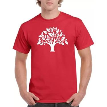 Imagem de BAFlo Camisetas masculinas e femininas com estampa de árvore da vida, Vermelho, PP