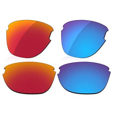 Imagem de LenzReborn Lente polarizada de substituição para óculos de sol Oakley Frogskins Lite OO9374 - vermelho fogo + azul gelo